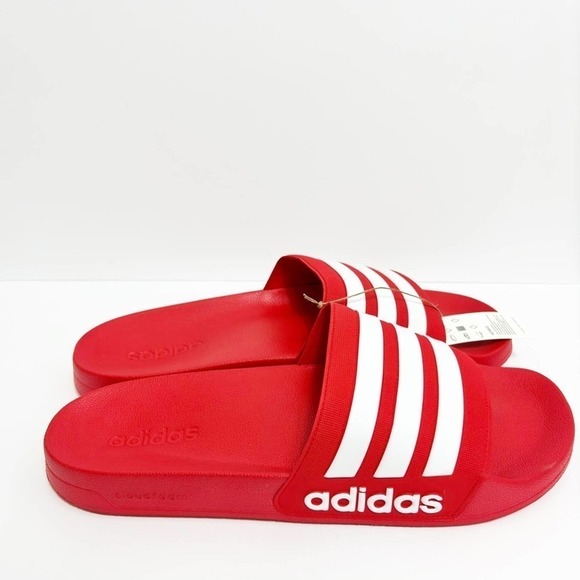 ADIDAS ADILETTE SHOWER MEN SLIDES VIVID RED SIZE 18 BRAND NEW WITH BOX - Picture 1 of 6